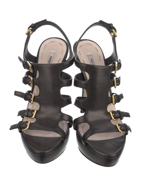 Miu Miu Leather Gladiator Sandals 